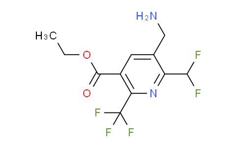 Ethyl 3-(aminomethyl)-2-(difluoromethyl)-6-(trifluoromethyl)pyridine-5-carboxylate