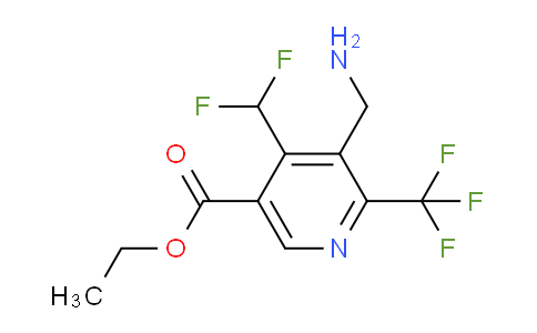 Ethyl 3-(aminomethyl)-4-(difluoromethyl)-2-(trifluoromethyl)pyridine-5-carboxylate