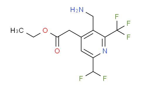 Ethyl 3-(aminomethyl)-6-(difluoromethyl)-2-(trifluoromethyl)pyridine-4-acetate