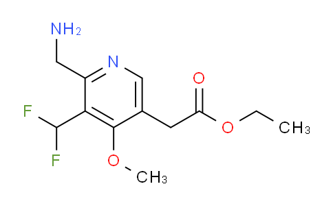 Ethyl 2-(aminomethyl)-3-(difluoromethyl)-4-methoxypyridine-5-acetate