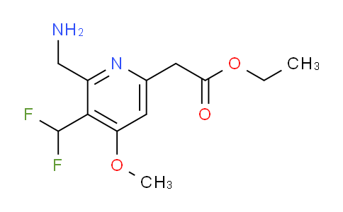 Ethyl 2-(aminomethyl)-3-(difluoromethyl)-4-methoxypyridine-6-acetate