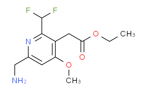 Ethyl 6-(aminomethyl)-2-(difluoromethyl)-4-methoxypyridine-3-acetate