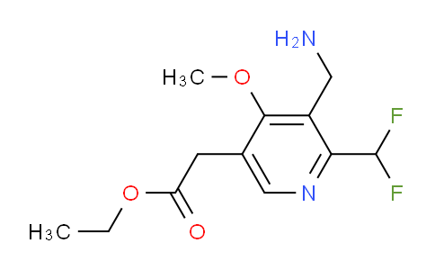 Ethyl 3-(aminomethyl)-2-(difluoromethyl)-4-methoxypyridine-5-acetate