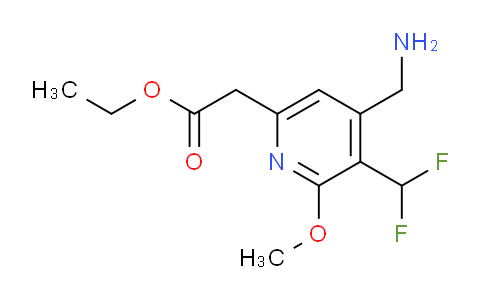 Ethyl 4-(aminomethyl)-3-(difluoromethyl)-2-methoxypyridine-6-acetate