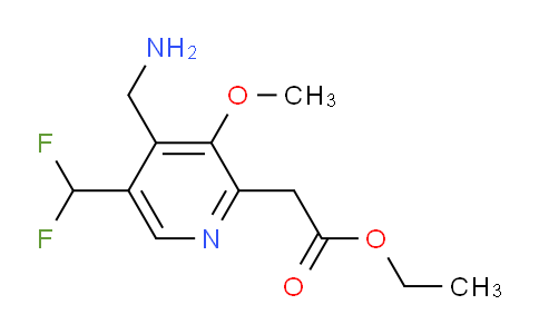 Ethyl 4-(aminomethyl)-5-(difluoromethyl)-3-methoxypyridine-2-acetate