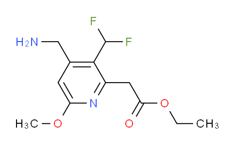 Ethyl 4-(aminomethyl)-3-(difluoromethyl)-6-methoxypyridine-2-acetate