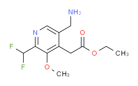 Ethyl 5-(aminomethyl)-2-(difluoromethyl)-3-methoxypyridine-4-acetate