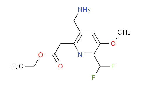 Ethyl 5-(aminomethyl)-2-(difluoromethyl)-3-methoxypyridine-6-acetate