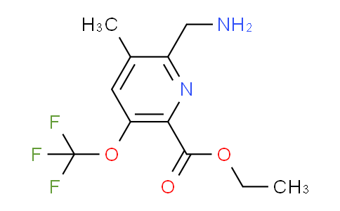 Ethyl 2-(aminomethyl)-3-methyl-5-(trifluoromethoxy)pyridine-6-carboxylate