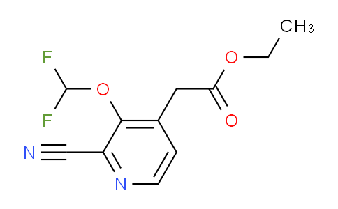 Ethyl 2-cyano-3-(difluoromethoxy)pyridine-4-acetate