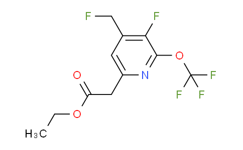 Ethyl 3-fluoro-4-(fluoromethyl)-2-(trifluoromethoxy)pyridine-6-acetate