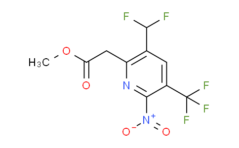 Methyl 5-(difluoromethyl)-2-nitro-3-(trifluoromethyl)pyridine-6-acetate