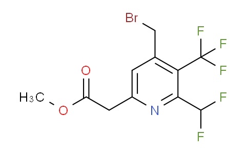 Methyl 4-(bromomethyl)-2-(difluoromethyl)-3-(trifluoromethyl)pyridine-6-acetate