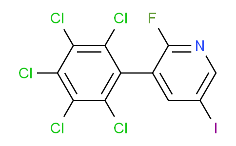 2-Fluoro-5-iodo-3-(perchlorophenyl)pyridine