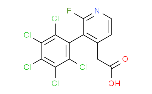 2-Fluoro-3-(perchlorophenyl)pyridine-4-acetic acid