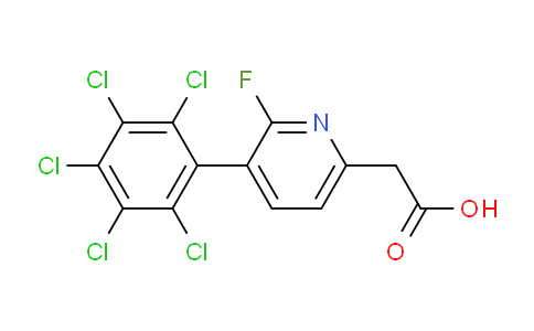 2-Fluoro-3-(perchlorophenyl)pyridine-6-acetic acid