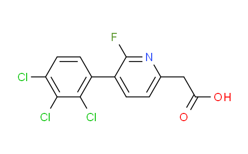 2-Fluoro-3-(2,3,4-trichlorophenyl)pyridine-6-acetic acid