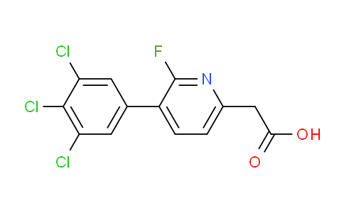 2-Fluoro-3-(3,4,5-trichlorophenyl)pyridine-6-acetic acid
