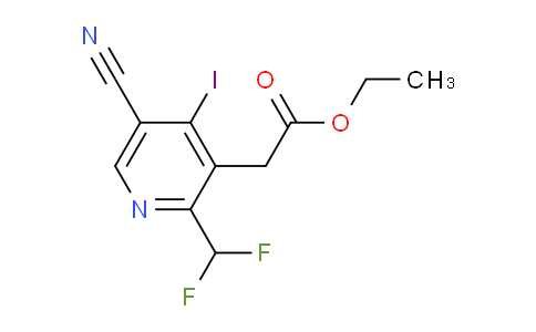 Ethyl 5-cyano-2-(difluoromethyl)-4-iodopyridine-3-acetate