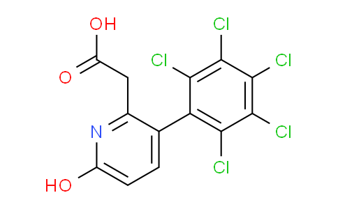 6-Hydroxy-3-(perchlorophenyl)pyridine-2-acetic acid