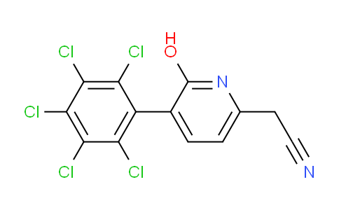 2-Hydroxy-3-(perchlorophenyl)pyridine-6-acetonitrile