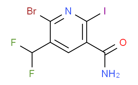 2-Bromo-3-(difluoromethyl)-6-iodopyridine-5-carboxamide