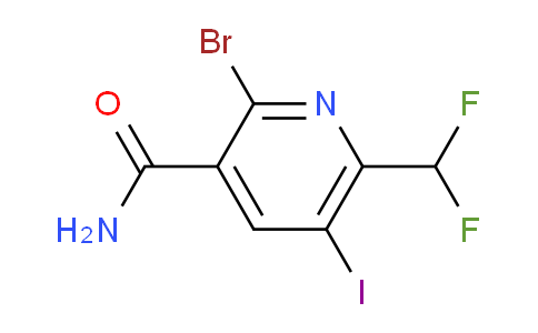 2-Bromo-6-(difluoromethyl)-5-iodopyridine-3-carboxamide