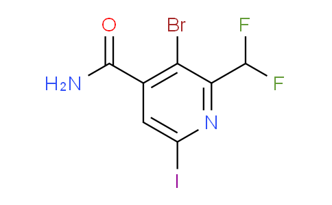 3-Bromo-2-(difluoromethyl)-6-iodopyridine-4-carboxamide