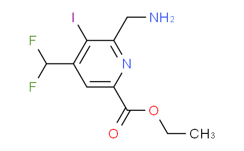 AM95105 | 1806988-74-8 | Ethyl 2-(aminomethyl)-4-(difluoromethyl)-3-iodopyridine-6-carboxylate