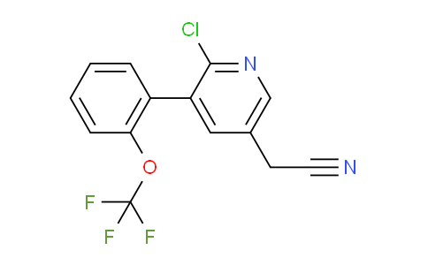 2-Chloro-3-(2-(trifluoromethoxy)phenyl)pyridine-5-acetonitrile
