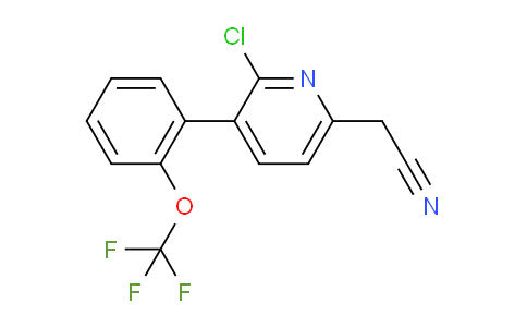 2-Chloro-3-(2-(trifluoromethoxy)phenyl)pyridine-6-acetonitrile