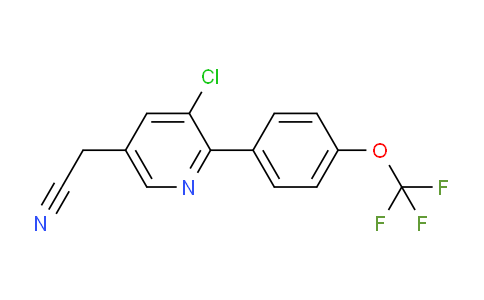 3-Chloro-2-(4-(trifluoromethoxy)phenyl)pyridine-5-acetonitrile