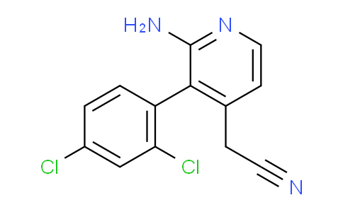 2-Amino-3-(2,4-dichlorophenyl)pyridine-4-acetonitrile