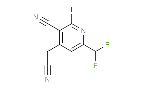 3-Cyano-6-(difluoromethyl)-2-iodopyridine-4-acetonitrile