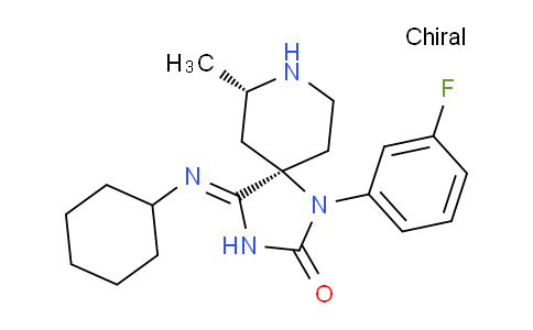 (5R,7s,z)-4-(cyclohexylimino)-1-(3-fluorophenyl)-7-methyl-1,3,8-triazaspiro[4.5]decan-2-one