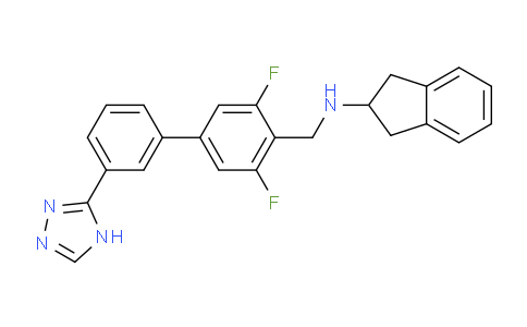 N-((3,5-difluoro-3'-(1h-1,2,4-triazol-5-yl)-[1,1'-biphenyl]-4-yl)methyl)-2,3-dihydro-1H-inden-2-amine