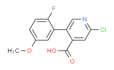 2-Chloro-5-(2-fluoro-5-methoxyphenyl)isonicotinic acid