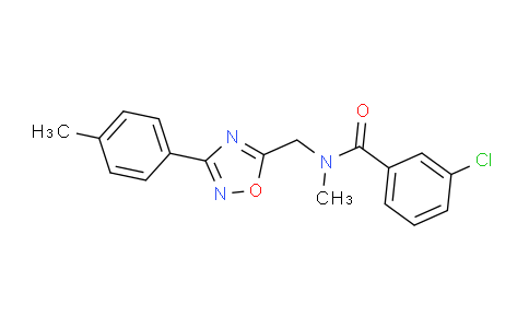 3-Chloro-N-methyl-N-((3-(p-tolyl)-1,2,4-oxadiazol-5-yl)methyl)benzamide