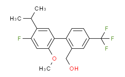 {2-[4-fluoro-2-methoxy-5-(propan-2-yl)phenyl]-5-(trifluoromethyl)phenyl}methanol