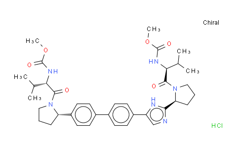 N,N'-[[1,1'-Biphenyl]-4,4'-diylbis[1H-imidazole-5,2-diyl-(2S)-2,1-pyrrolidinediyl[(1S)-1-(1-methylethyl)-2-oxo-2,1-ethanediyl]]]biscarbamic acid dimethyl ester hydrochloride