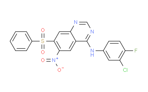 7-(benzenesulfonyl)-N-(3-chloro-4-fluorophenyl)-6-nitroquinazolin-4-amine