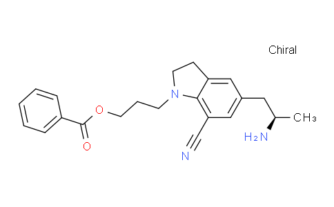 BK10JW | 239463-72-0 | 5-[(2R)-2-Aminopropyl]-1-[3-(benzoyloxy)propyl]-2,3-dihydro-1H-indole-7-carbonitrile