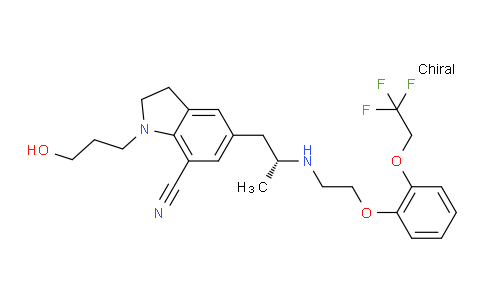 BK5B23 | 160969-27-7 | (R)-1-(3-羟丙基)-5-(2-((2-(2-(2,2,2-三氟乙氧基)苯氧基)乙基)氨基)丙基)二氢吲哚-7-甲腈