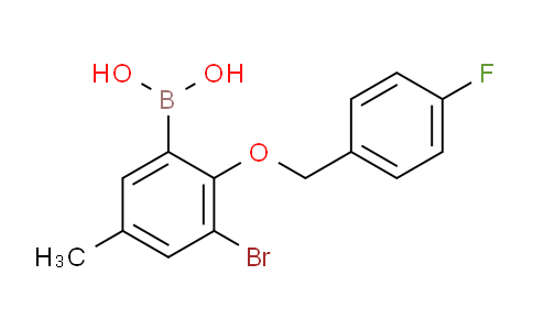 (3-Bromo-2-((4-fluorobenzyl)oxy)-5-methylphenyl)boronic acid