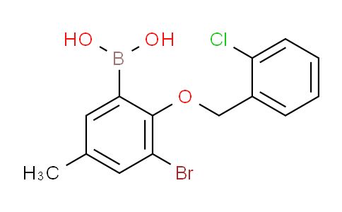 (3-Bromo-2-((2-chlorobenzyl)oxy)-5-methylphenyl)boronic acid