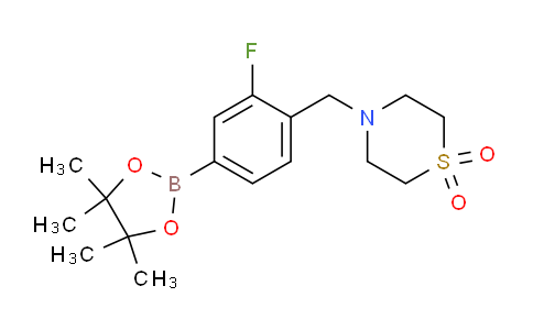 4-[2-Fluoro-4-(4,4,5,5-tetramethyl[1,3,2]dioxaborolan-2-yl)benzyl]thiomorpholine 1,1-dioxide