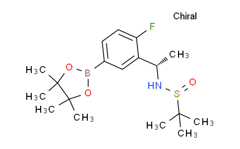 N-((S)-1-(2-Fluoro-5-(4,4,5,5-tetramethyl-1,3,2-dioxaborolan-2-yl)phenyl)ethyl)-2-methylpropane-2-sulfinamide