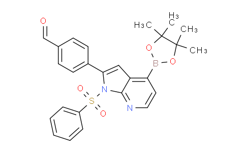 BP30477 | 942921-70-2 | 4-(1-(phenylsulfonyl)-4-(4,4,5,5-tetramethyl-1,3,2-dioxaborolan-2-yl)-1H-pyrrolo[2,3-b]pyridin-2-yl)benzaldehyde