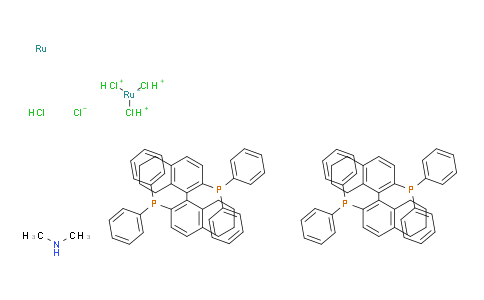 C1N2621 | 944451-12-1 | Dimethylammonium dichlorotri(μ-chloro)bis[(S)-(-)-2,2'-bis(diphenylphosphino)-5,5',6,6',7,7',8,8'-octahydro-1,1'-binaphthyl]diruthenate(II) [NH2Me2][{RuCl((S)-H8-binap)}2(μ-Cl)3]