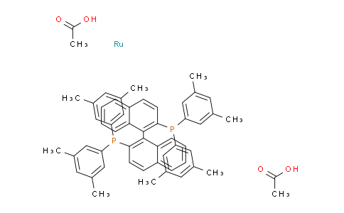 CA12622 | 374067-49-9 | Diacetato{(S)-(-)-2,2'-bis[di(3,5-xylyl)phosphino]-1,1'-binaphthyl}ruthenium(II),Ru(OAc)2[(S)-xylbinap]二乙酸根{(S)-(-)-2,2'-二[二(3,5-二甲苯基)膦]-1,1'-联萘基}钌(II)